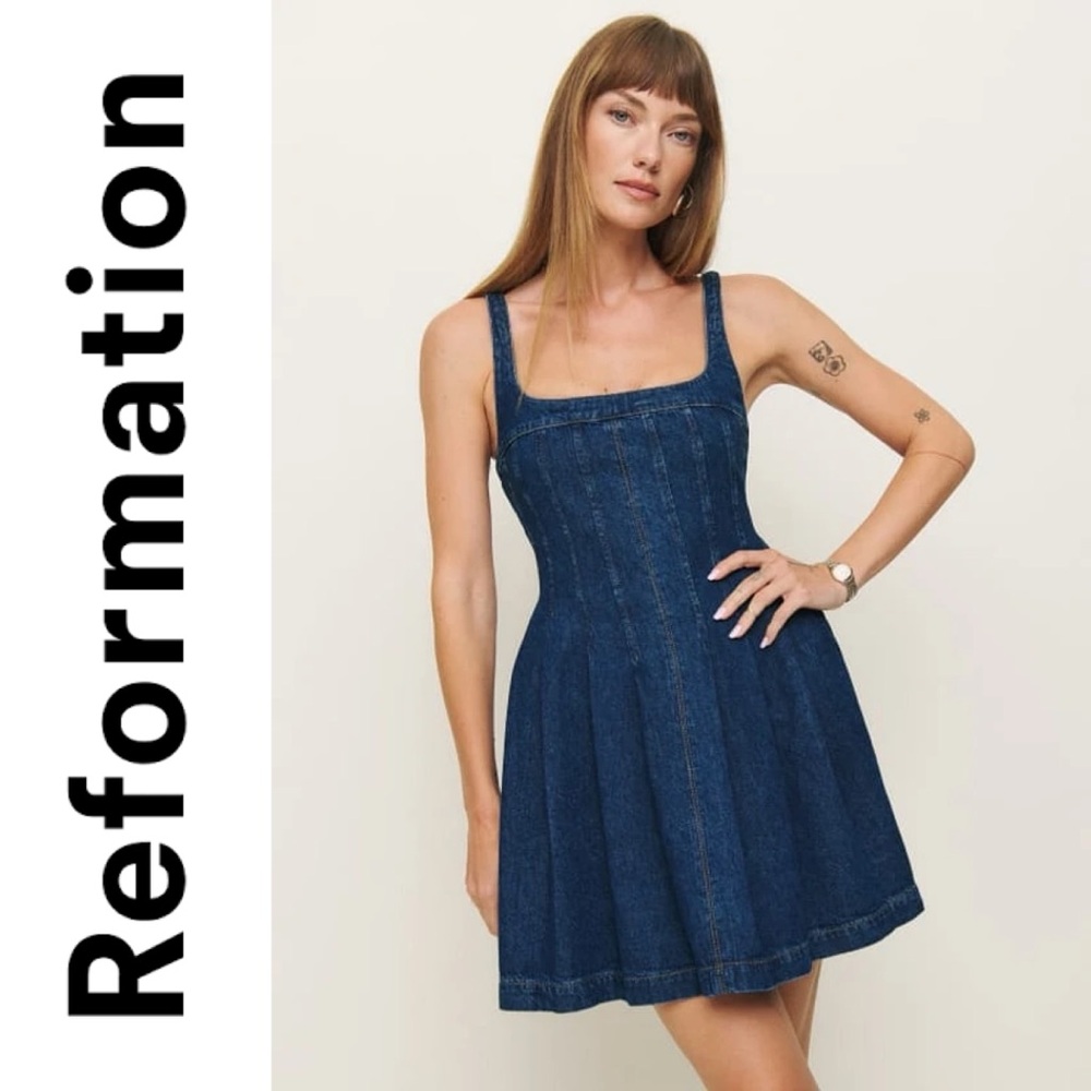 💙 Reformation Violet Denim Mini Dress